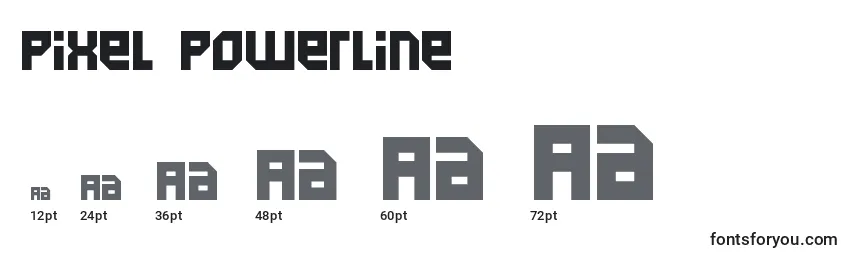 Размеры шрифта Pixel Powerline