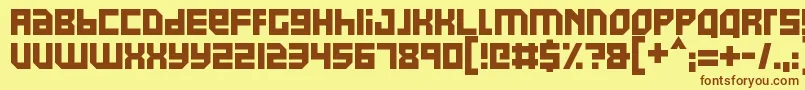 Pixel Powerline-fontti – ruskeat fontit keltaisella taustalla