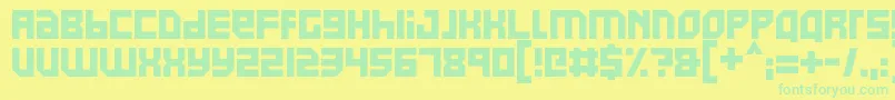 Czcionka Pixel Powerline – zielone czcionki na żółtym tle