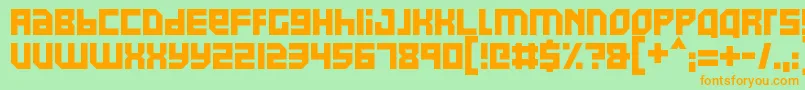 Pixel Powerline Font – Orange Fonts on Green Background