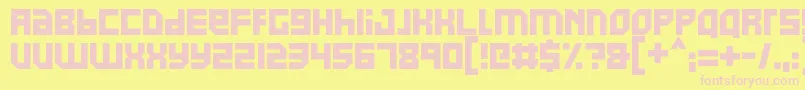 Pixel Powerline Font – Pink Fonts on Yellow Background