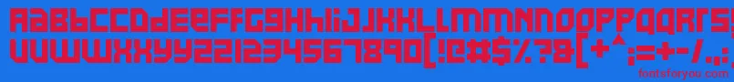 Pixel Powerline Font – Red Fonts on Blue Background