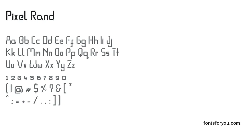 A fonte Pixel Rand – alfabeto, números, caracteres especiais