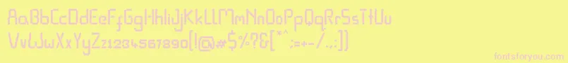 Czcionka Pixel Rand – różowe czcionki na żółtym tle