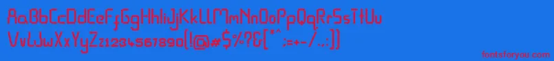 Pixel Rand Font – Red Fonts on Blue Background