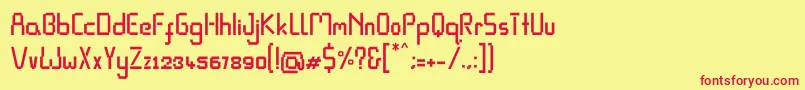 Pixel Rand Font – Red Fonts on Yellow Background