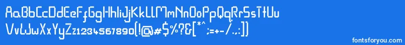 Pixel Rand Font – White Fonts on Blue Background