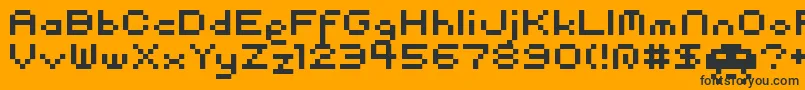 pixel Font – Black Fonts on Orange Background