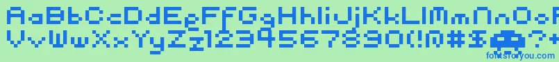 pixel Font – Blue Fonts on Green Background