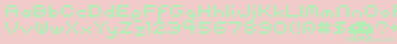 pixel-fontti – vihreät fontit vaaleanpunaisella taustalla