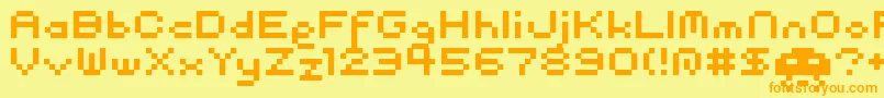 pixel Font – Orange Fonts on Yellow Background