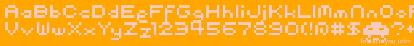 pixel Font – Pink Fonts on Orange Background