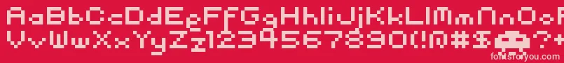 pixel Font – Pink Fonts on Red Background