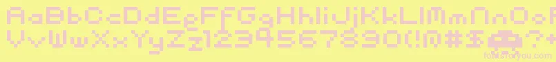 pixel Font – Pink Fonts on Yellow Background