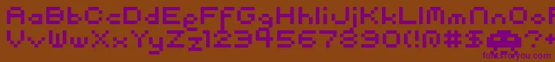 Fonte pixel – fontes roxas em um fundo marrom