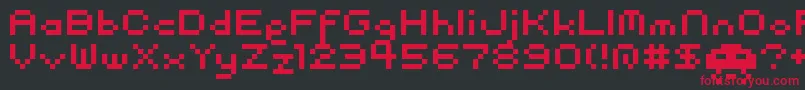 Fonte pixel – fontes vermelhas em um fundo preto