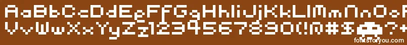 Fonte pixel – fontes brancas em um fundo marrom
