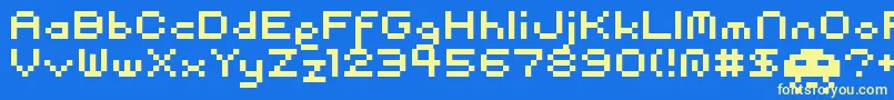 Fonte pixel – fontes amarelas em um fundo azul