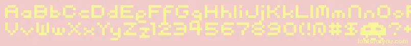 pixel Font – Yellow Fonts on Pink Background