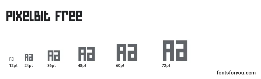 Размеры шрифта PixelBit Free