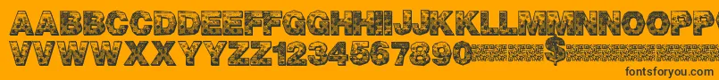 PixelHour Font – Black Fonts on Orange Background