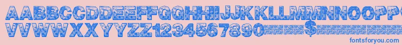 PixelHour Font – Blue Fonts on Pink Background