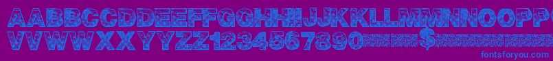 PixelHour-Schriftart – Blaue Schriften auf violettem Hintergrund