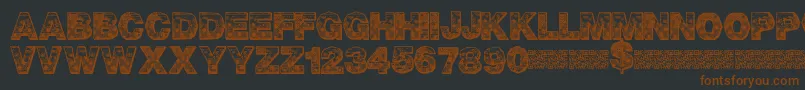 PixelHour Font – Brown Fonts on Black Background