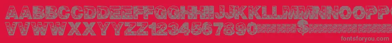 PixelHour Font – Gray Fonts on Red Background