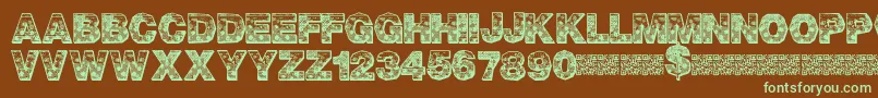 PixelHour Font – Green Fonts on Brown Background