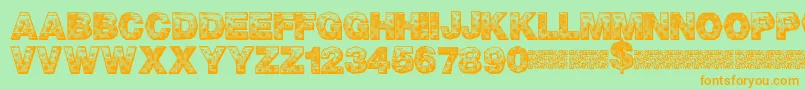 PixelHour Font – Orange Fonts on Green Background