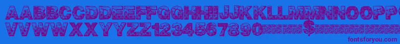 PixelHour Font – Purple Fonts on Blue Background