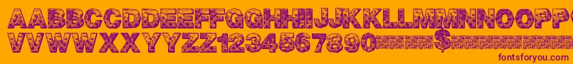 PixelHour Font – Purple Fonts on Orange Background