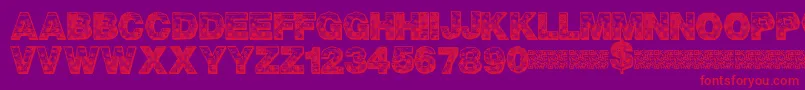 PixelHour Font – Red Fonts on Purple Background