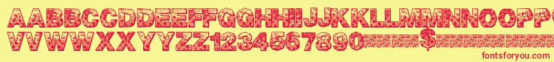 PixelHour Font – Red Fonts on Yellow Background