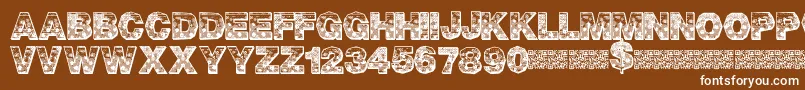 PixelHour Font – White Fonts on Brown Background