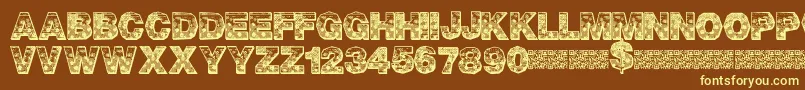 PixelHour Font – Yellow Fonts on Brown Background