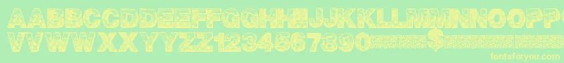 PixelHour Font – Yellow Fonts on Green Background