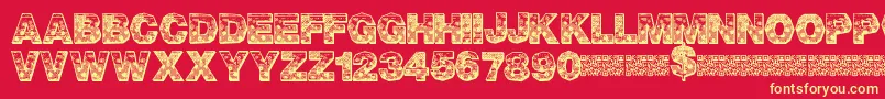 PixelHour Font – Yellow Fonts on Red Background