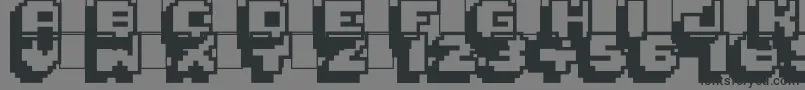 Pixelmania Font – Black Fonts on Gray Background
