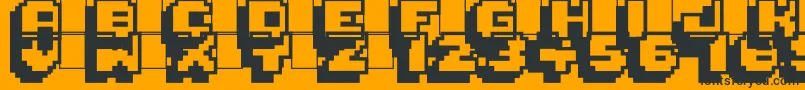 Pixelmania Font – Black Fonts on Orange Background