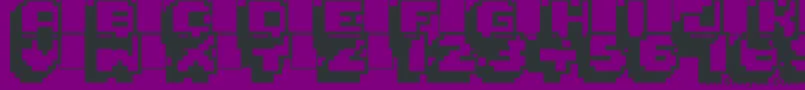 フォントPixelmania – 紫の背景に黒い文字
