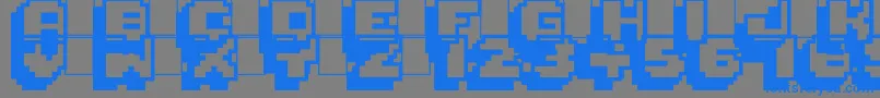 Czcionka Pixelmania – niebieskie czcionki na szarym tle