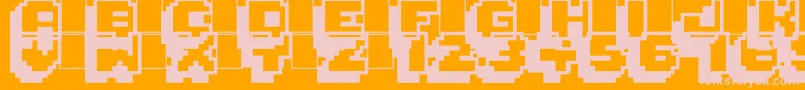 Pixelmania Font – Pink Fonts on Orange Background
