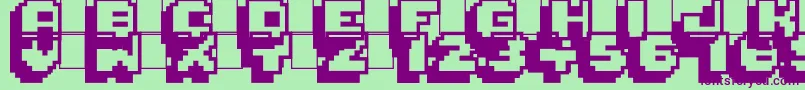 Шрифт Pixelmania – фиолетовые шрифты на зелёном фоне