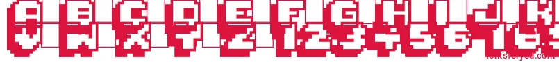 Шрифт Pixelmania – красные шрифты на белом фоне