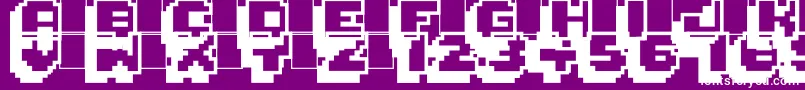 Pixelmania Font – White Fonts on Purple Background