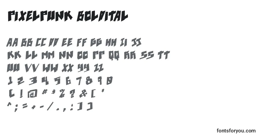 Fuente Pixelpunk boldital - alfabeto, números, caracteres especiales