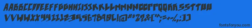Шрифт Pixelpunk boldital – чёрные шрифты на синем фоне