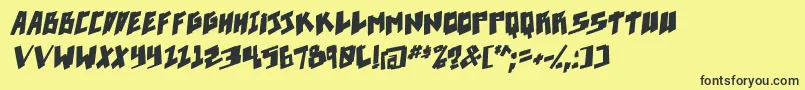 Pixelpunk boldital Font – Black Fonts on Yellow Background